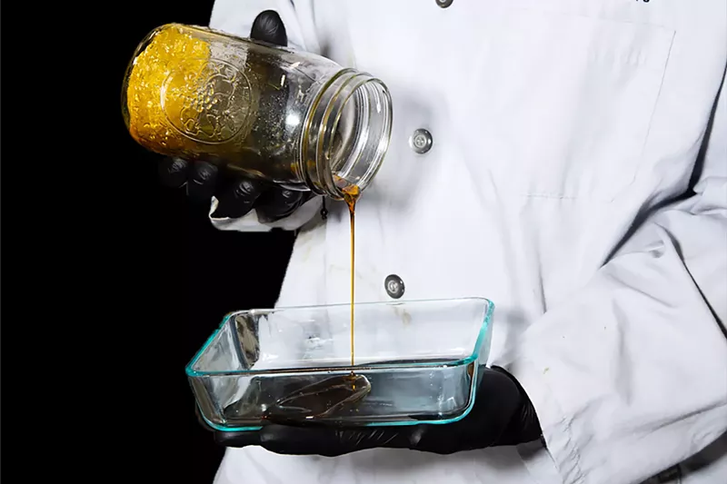 Image: Live resin poured into a glass