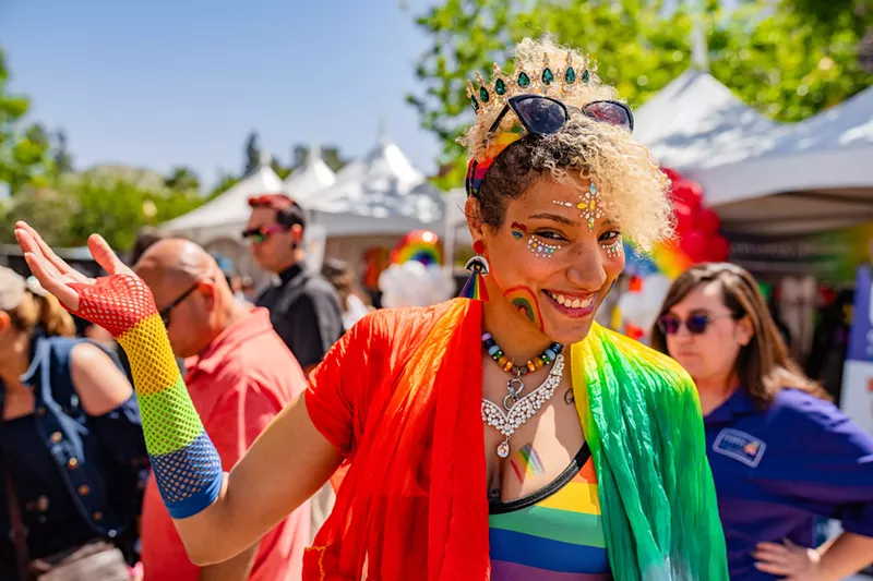Image: That's a smile as bright as a rainbow.