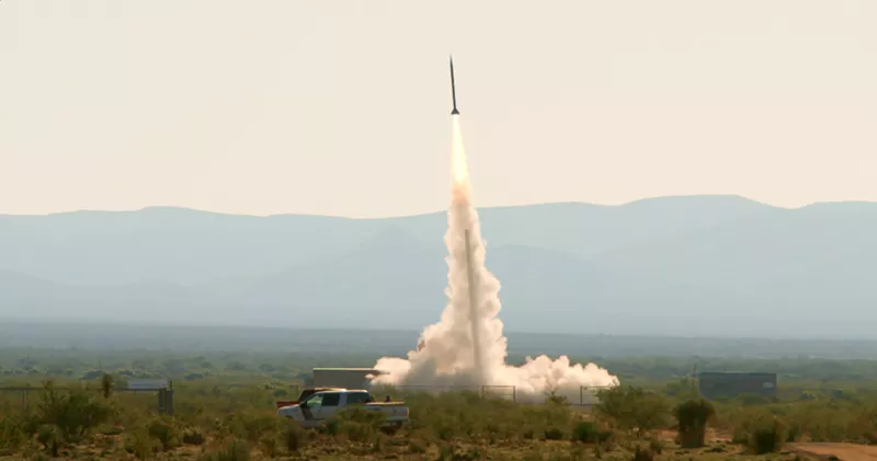Image: Celestis launches a memorial spacecraft into low-Earth orbit from Spaceport America in New Mexico.