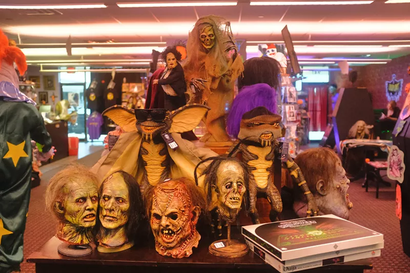 Image: Chandler’s Terror Trader caters to its customers by offering a well-rounded selection of creepy collectibles, maniacal masks, and vintage videos.