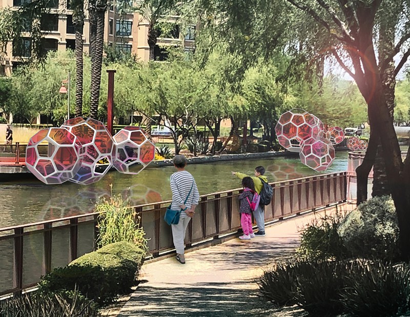 “Molecules,” a large-scale interactive sculpture by The Urban Conga, will be the featured artwork at Canal Convergence