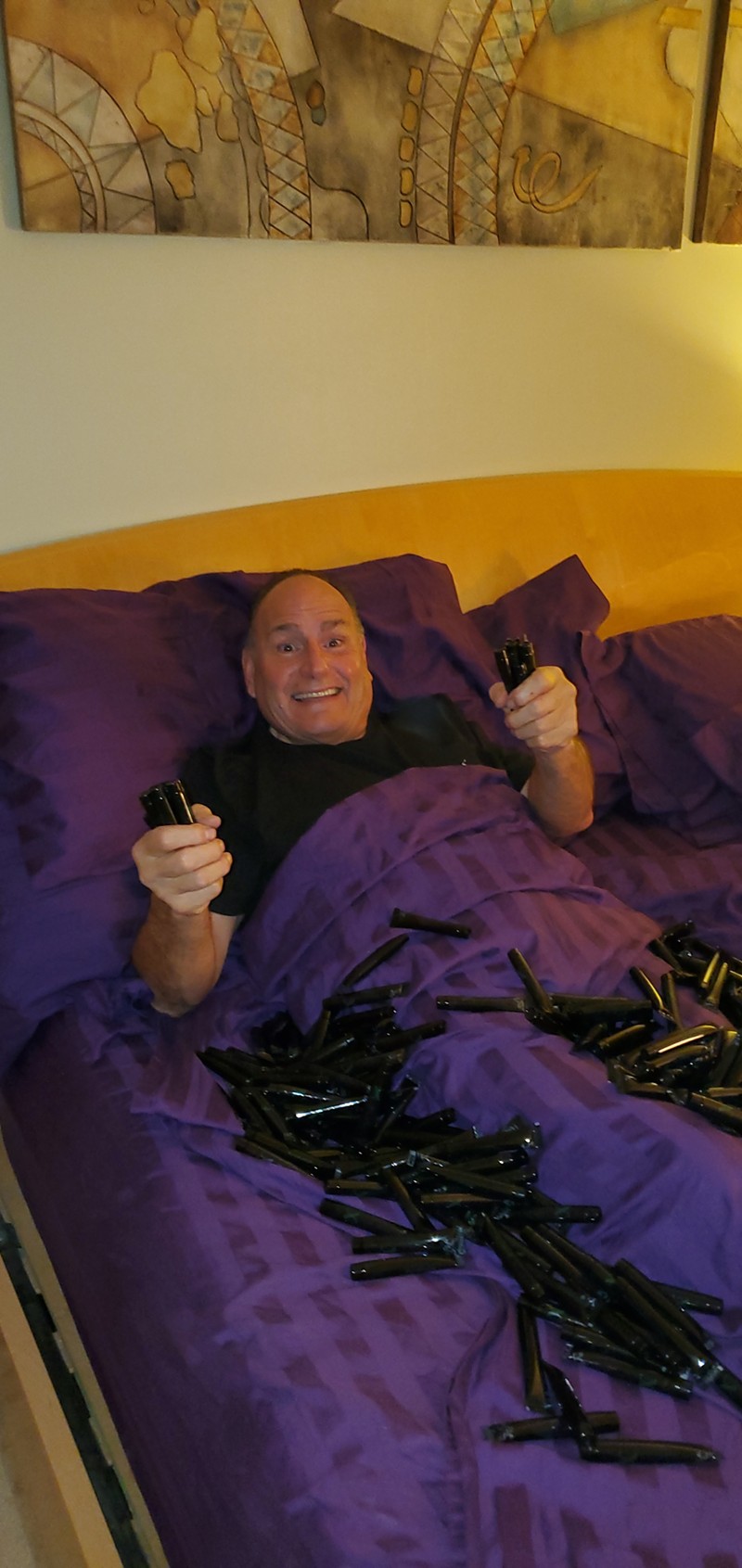 Joseph Verdone snuggling up with some of his OMGX lubricant.