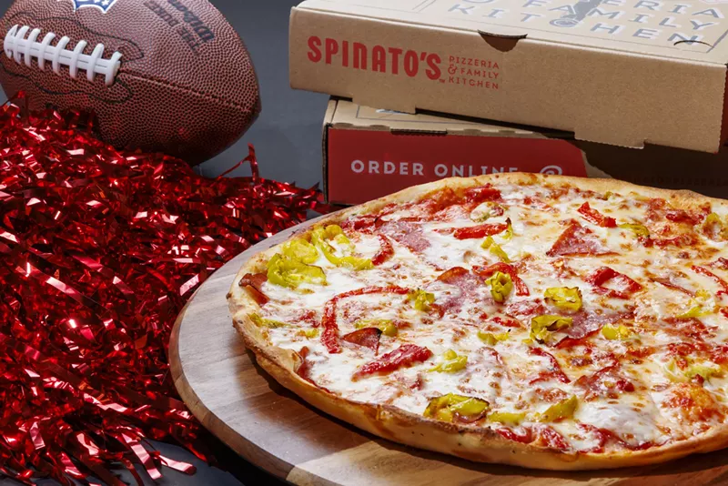 Image: Spinato's Pizzeria is now "the official pizza of the Arizona Cardinals." As part of the collaboration, Spinato's created a new flavor called The Red Zone.