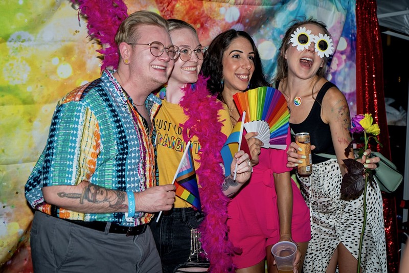 Attendees of Tempe's 2nd Annual Pride Party enjoy a lively dance party featuring three silent DJs Saturday June 1.