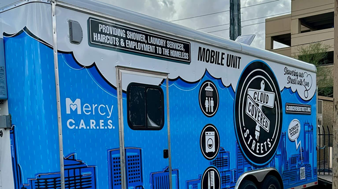 a blue trailer