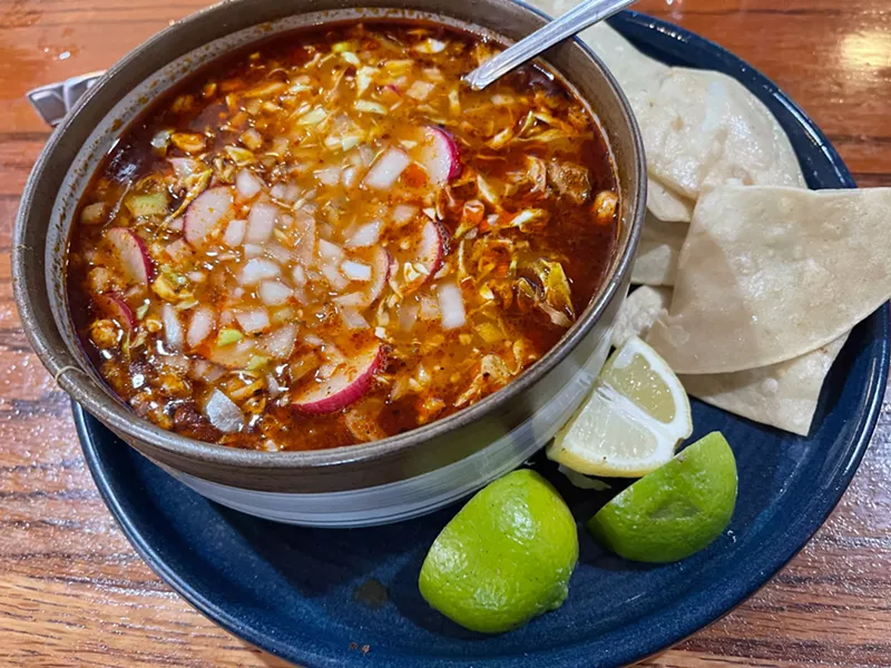 Image: Pozole bowl at Alebrijes Cafe & Grill.
