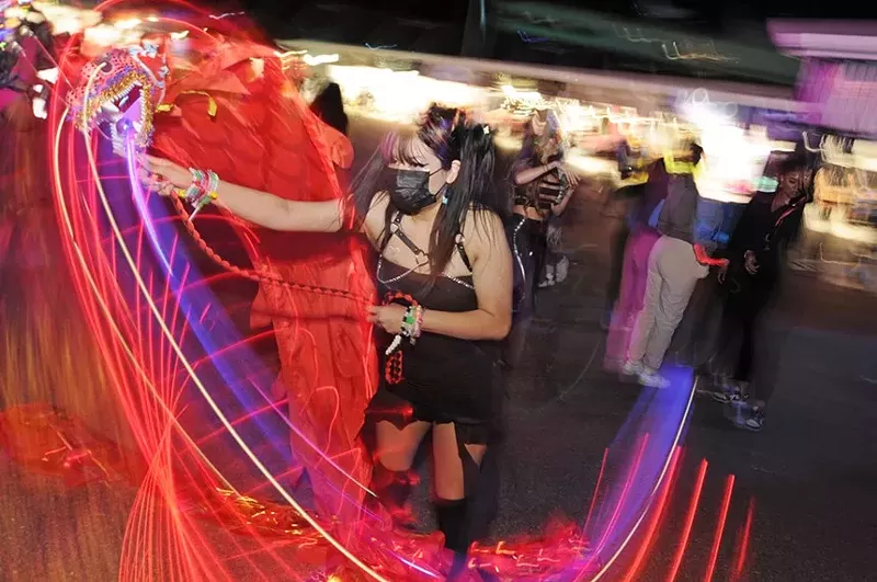 Image: A local electronic dance music fan at PHXLIGHTS: Supernova on March 30.
