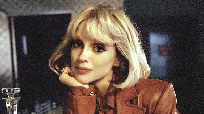 A blond woman.