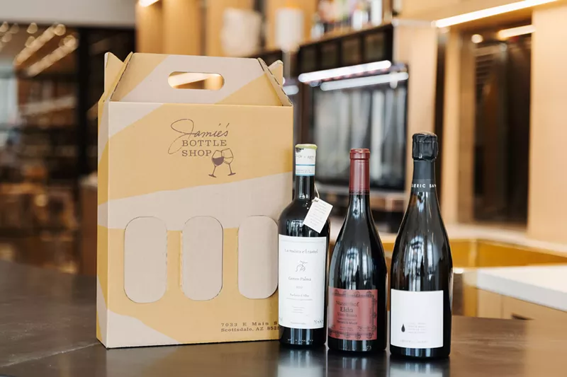 Image: Jamie's Bottle Shop offers wine clubs that feature two or three bottles a month.