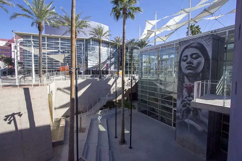 Image: Downtown Mesa boasts impressive cultural institutions such as Mesa Arts Center (pictured) and the Arizona Museum of Natural History.