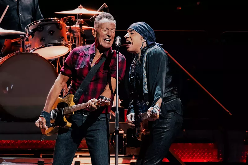 Image: Bruce Springsteen sings with Steven Van Zandt at Footprint Center in downtown Phoenix on March 19.