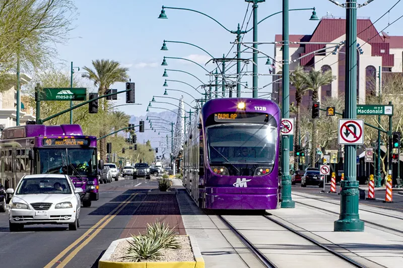 Image: The light rail in Mesa.