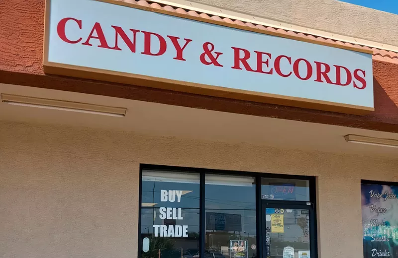 Image: The unassuming front of Candy & Records.