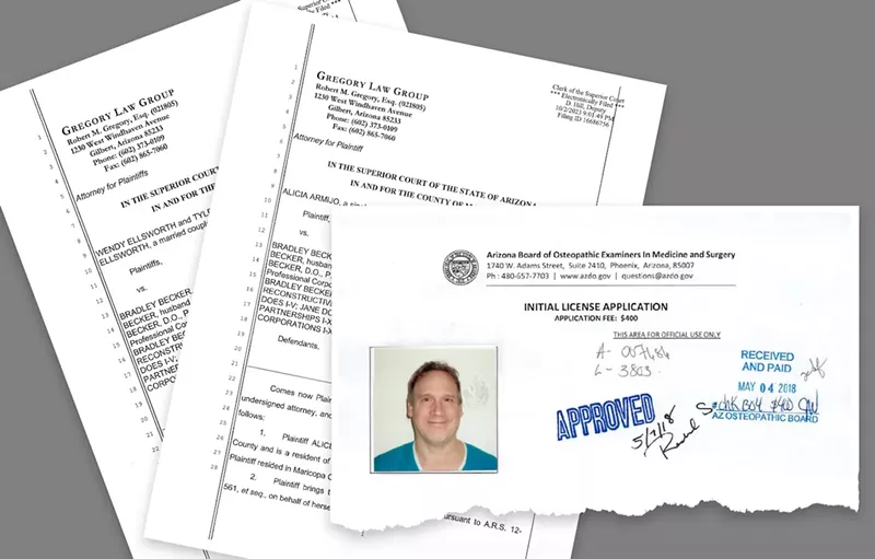 Image: Bradley Becker medical license and lawsuit
