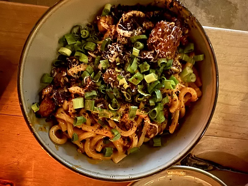 Image: The Kimchi Carbonara from Clever Koi infuses Asian flavors into a classic Italian dish.