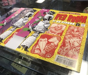 Some of the free comic books available on Saturday. - BENJAMIN LEATHERMAN