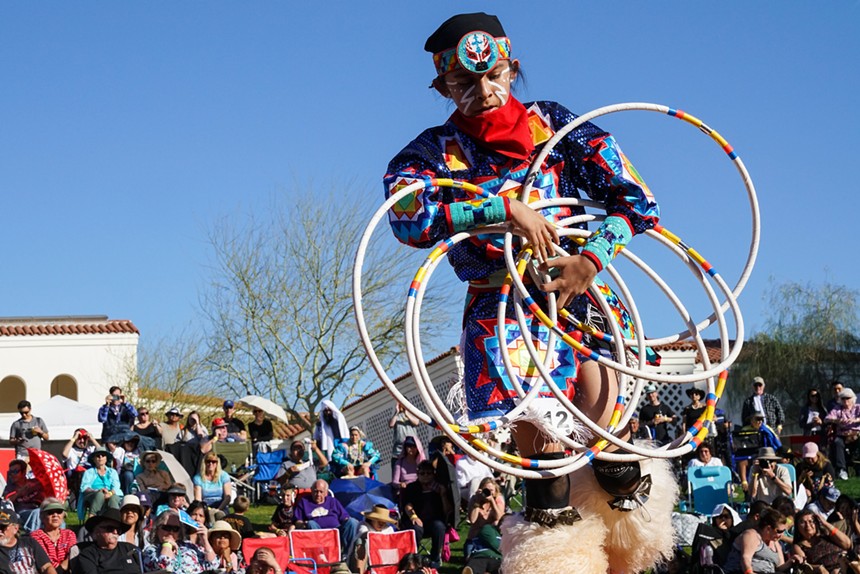 A teen competitor at the Heard Museum's World Championship Hoop Dance Contest. - PATRICK THOMAS BRYANT