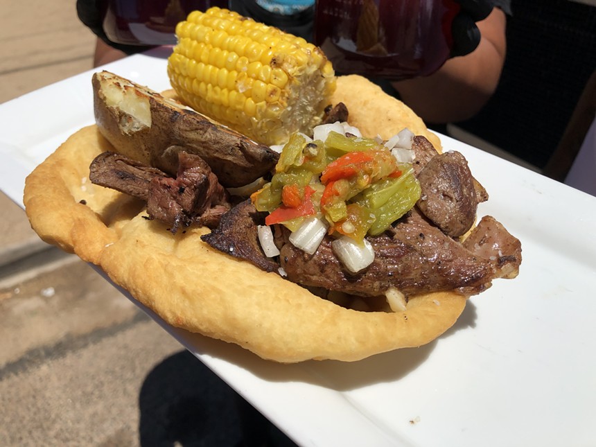 Emerson Fry Bread's Navajo mutton sandwich has become a top seller. - CHRIS MALLOY