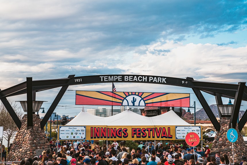 The entrance to Innings Festival at Tempe Beach Park. - ROGER HO