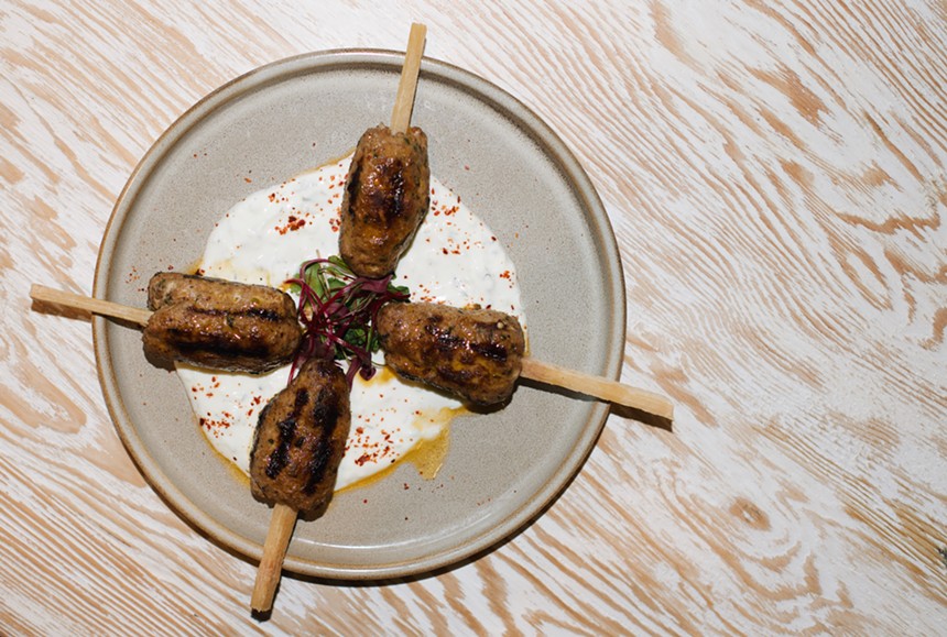 The housemade harissa used in the lamb kofta contains 30 spices and Mediterranean ingredients. - @AALLSTUDIO