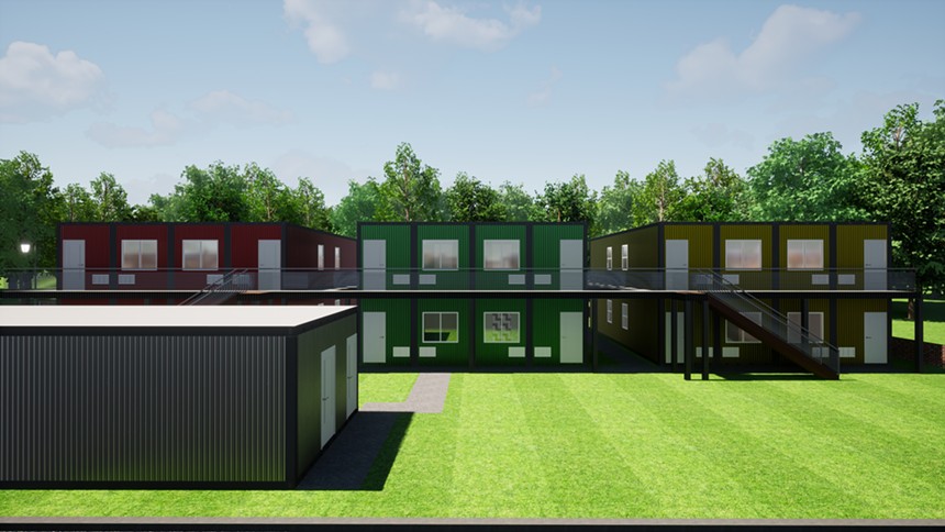 The Jones Apartments will have 26 recycled shipping containers converted into 24 apartment homes in Phoenix, Arizona. - CROSTHWAITE CUSTOM CONSTRUCTION