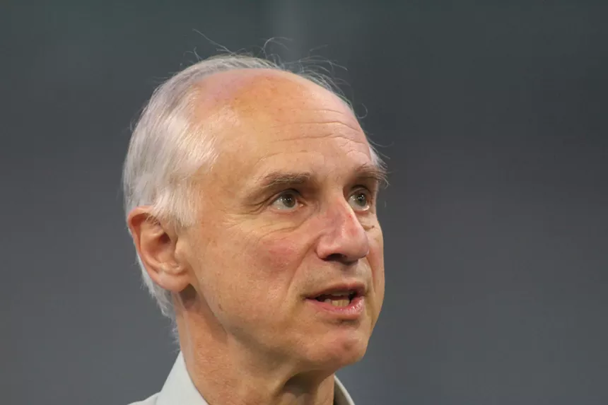 German environmental scientist and inventor Klaus Lackner, who has been developing the MechanicalTree for more than two decades, speaks at Arizona State University on Monday afternoon. - ELIAS WEISS