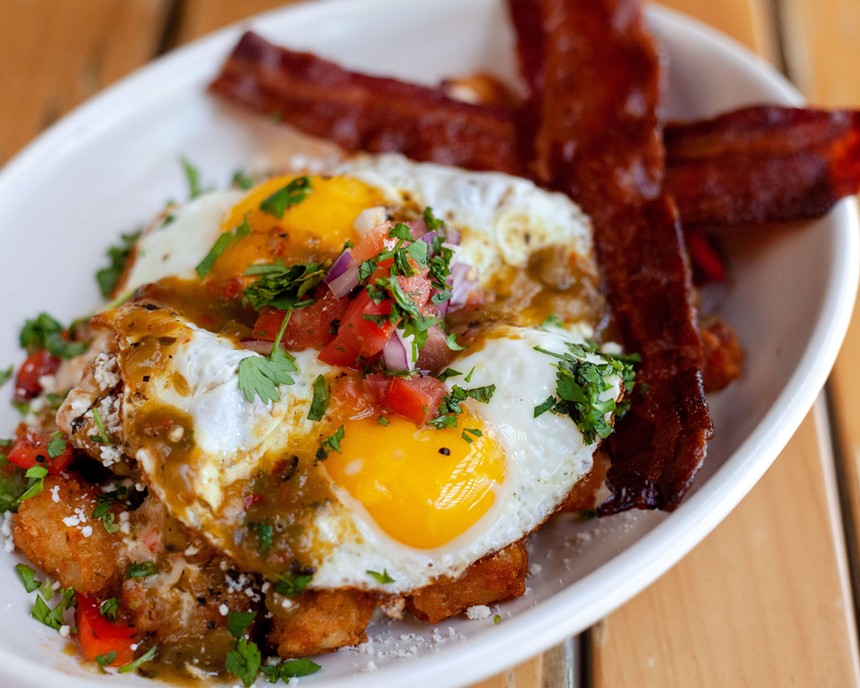 There is a $10 brunch menu at Blue Clover Distillery. - BLUE CLOVER DISTILLERY
