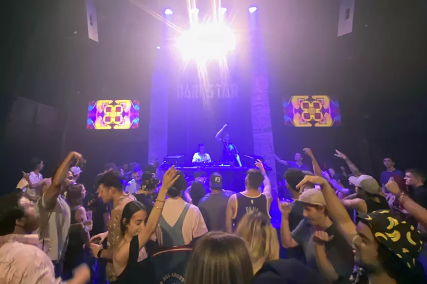 The view of Darkstar's stage from its dance floor during the venue's soft opening. - BENJAMIN LEATHERMAN