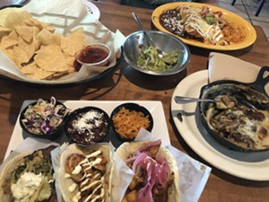 A selection of dishes served at Cocina Madrigal. Plates of tacos and enchiladas allow customers to mix and match from the menu. - JENNIFER GOLDBERG