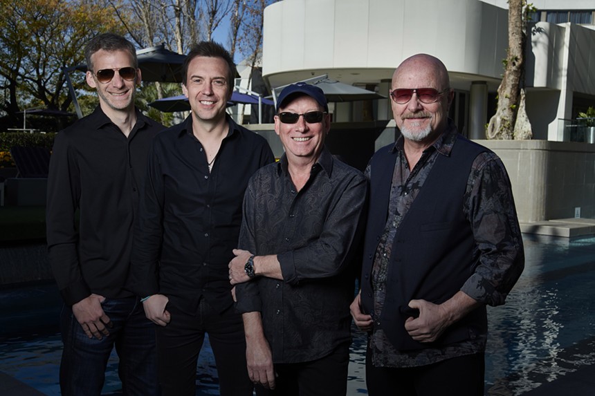 The current lineup of Wishbone Ash (from left): Joe Crabtree, Mark Abrahams, Bob Skeat, and Andy Powell. - MANNIE GROVE