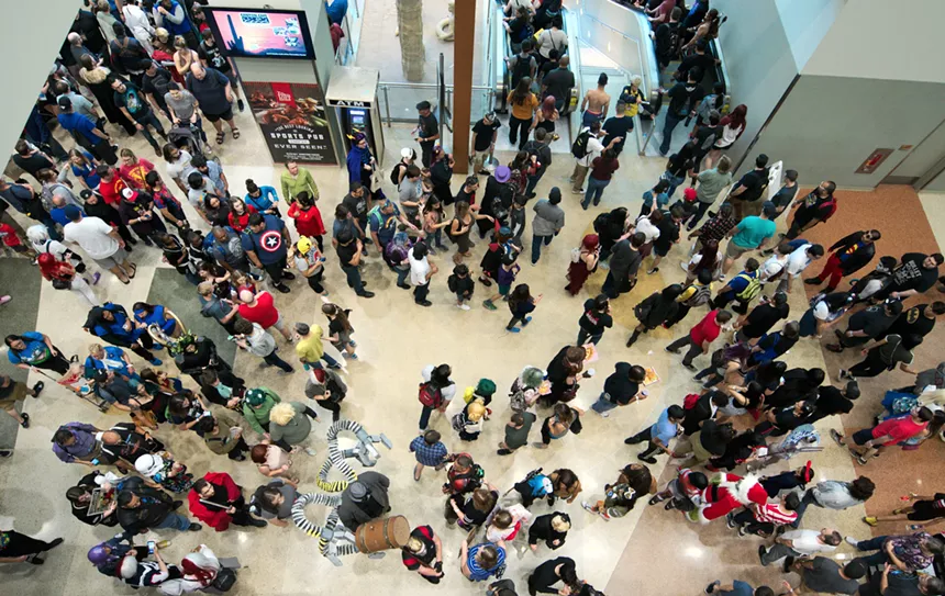 A crowd inside the Phoenix Convention Center during Phoenix Fan Fusion 2019. - BENJAMIN LEATHERMAN