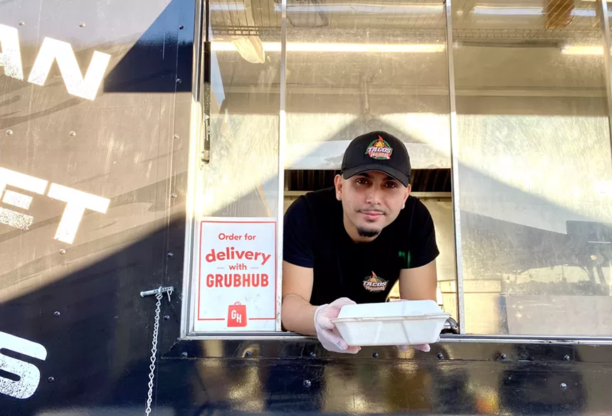 Tacos Veganos is a food truck fixture outside Helton Brewing Company. It serves street-style vegan tacos. - ALLISON YOUNG
