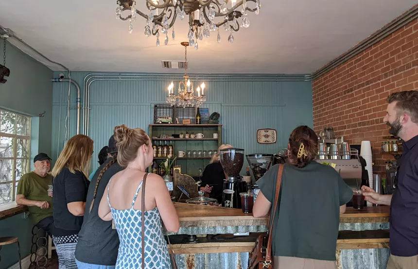 Organic Bean Cafe currently includes a small coffee shop and outdoor patio. It will soon expand. - ALLISON TREBACZ