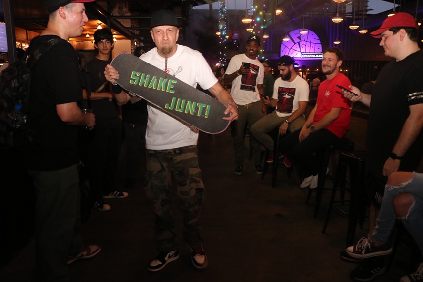 Shortly after Shavo Odadjian skated inside The Churchill, he grabbed the skateboard. "So until today, I'm 48, I still see a curb, and I got that skater's eye. I'm like, 'Dude; I could do that."' - MIKE MADRIAGA