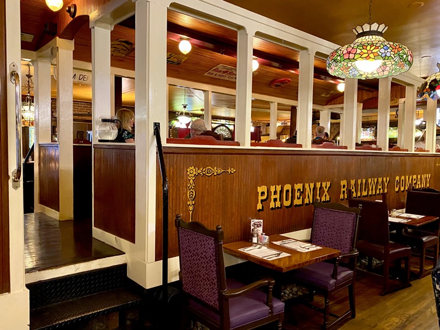 Dine on an old-fashioned trolley at The Old Spaghetti Factory.  - ALLISON YOUNG