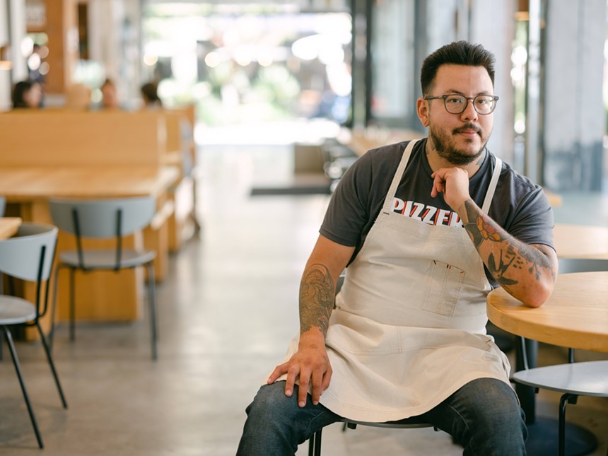 Marco Angeles, the head chef at Pizzeria Bianco LA which opened on June 16, 2022. - DANNY LIAO