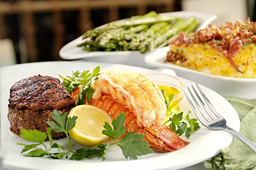 Roaring Fork steak and lobster plate.