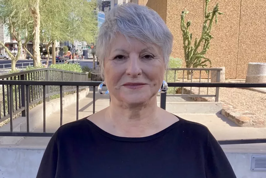 Jan Kelly outside Maricopa County Superior Court