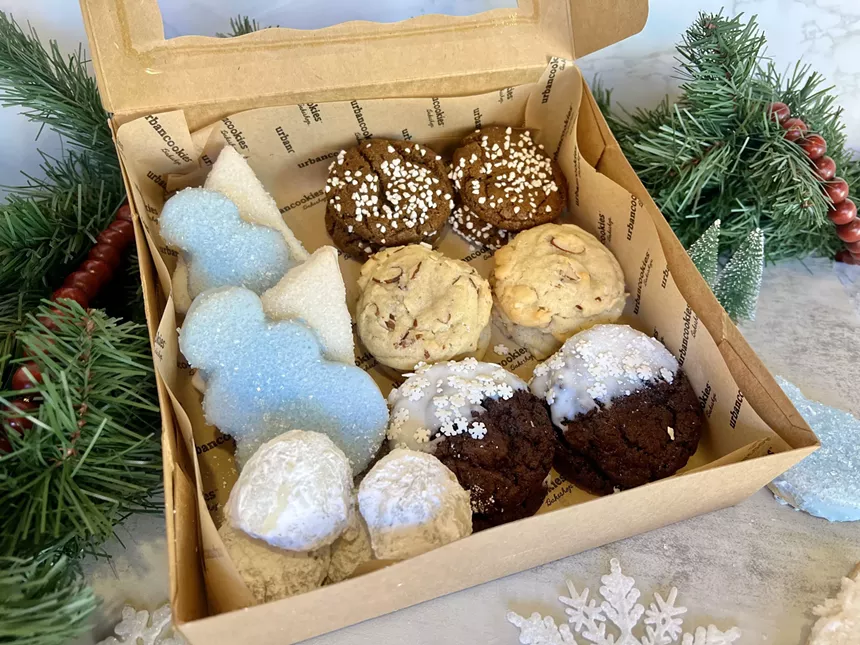 A box of cookies from Urban Cookies Bakeshop.