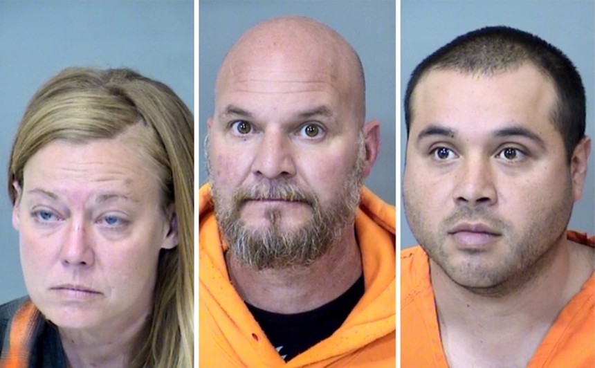 Mugshots of Shannon Young, Cory Young and Angel Mullooly
