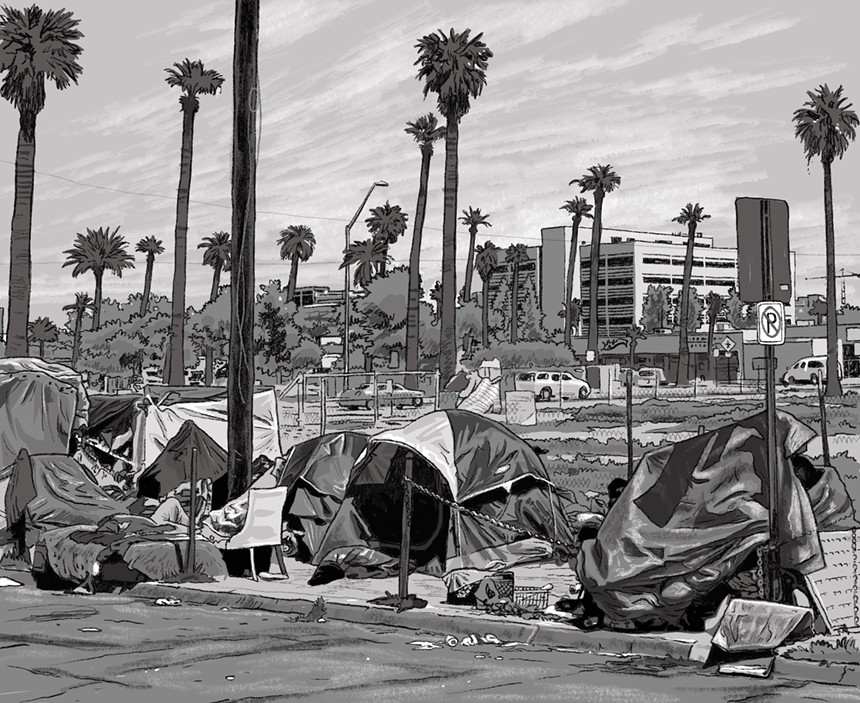 downtown Phoenix homeless encampment