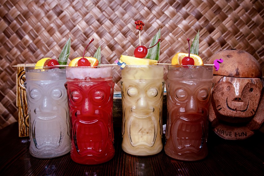 Four non-alcoholic cocktails at Hula's Modern Tiki.