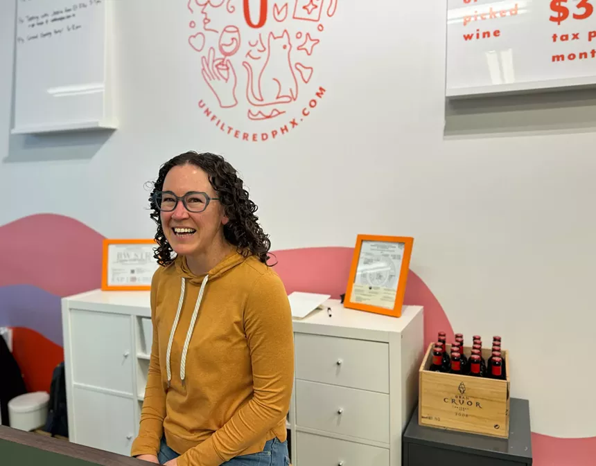 Wine shop owner Corianne Nelson.