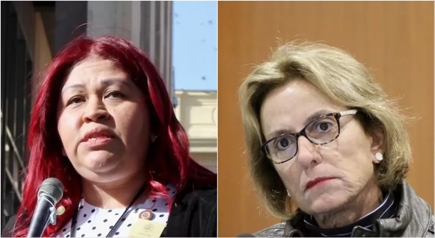Arizona state Sens. Anna Hernandez and Wendy Rogers