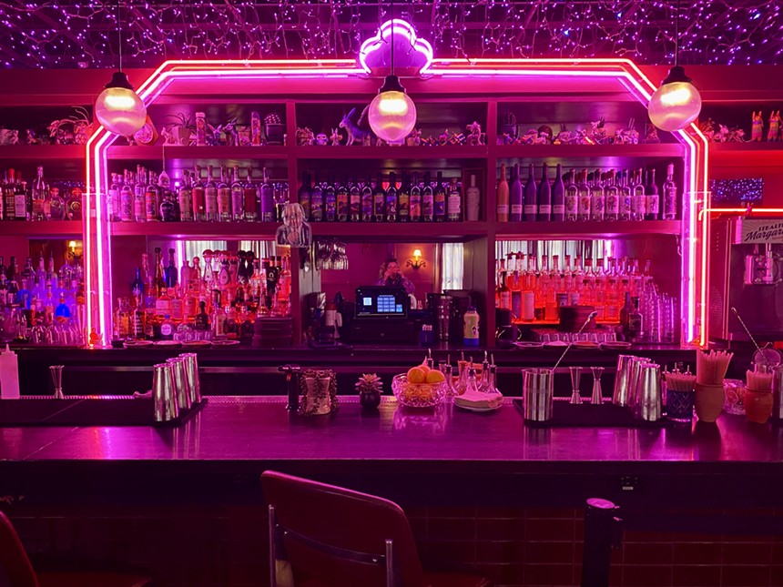 Ghost Donkey pink neon bar.