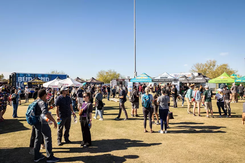Crowd at beer festival.