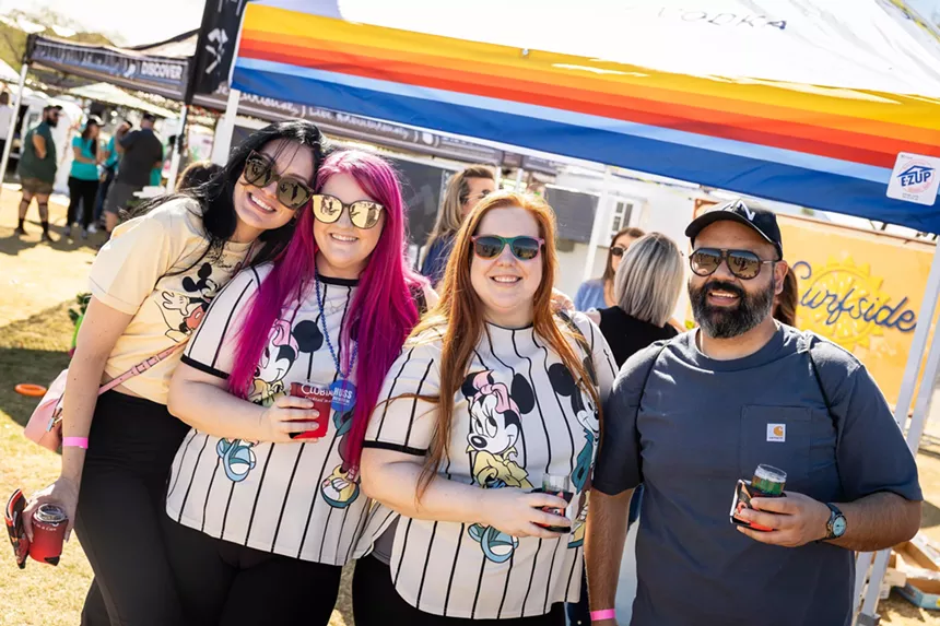 Friends at beer festival.