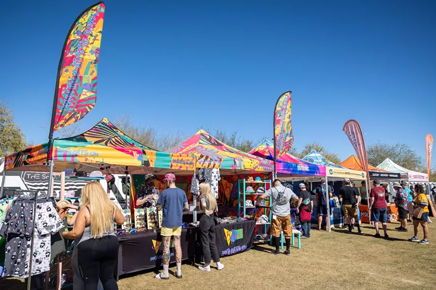 Colorful vendor tents.