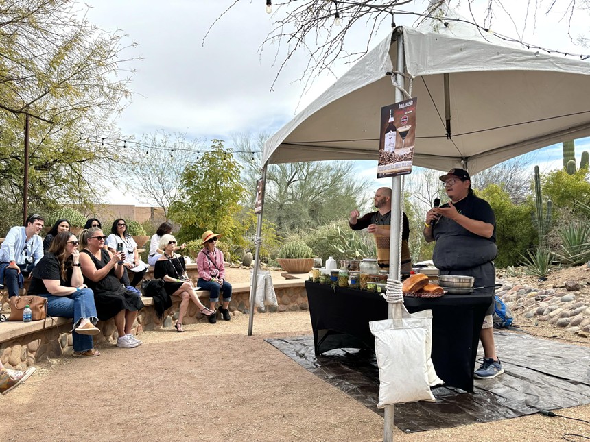 WILD Arizona Cuisine chefs talk to a crowd.