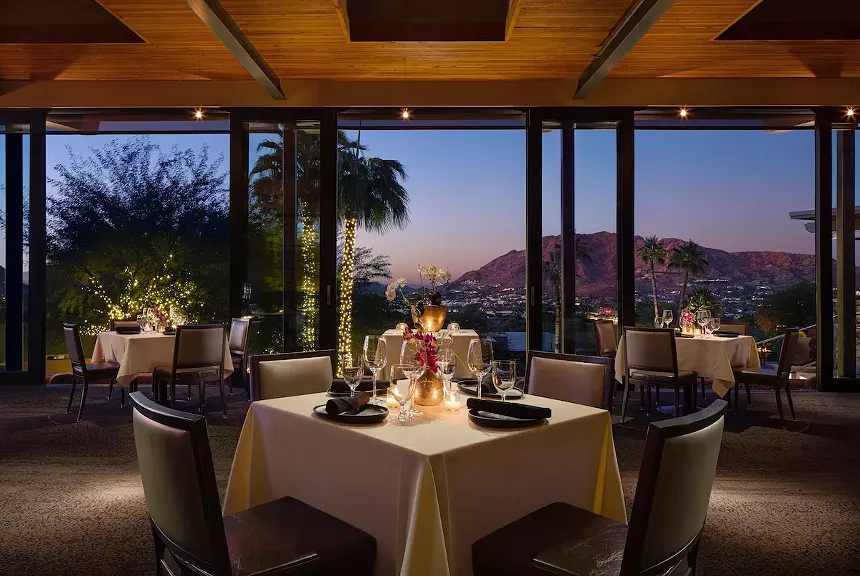 Dining table at Elements.